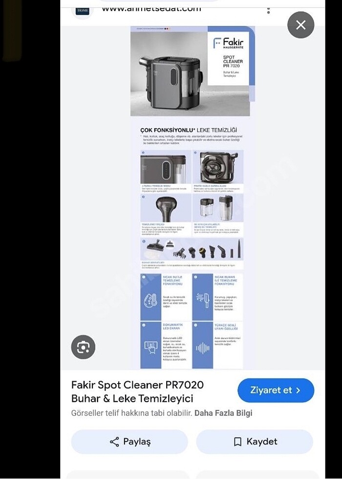 Fakir Spot Cleaner PR7020 Buharlı ve Vakumlu Temizleyici - Görsel 2