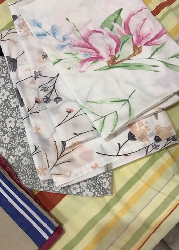 Çiçek ve Çizgili Desenli Çok Renkli  yastık kılıfları - Görsel 3