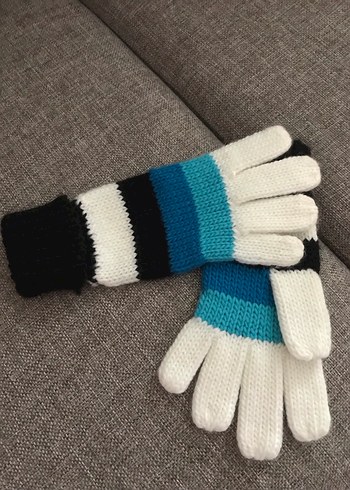Çok Renkli yün eldiven - Görsel 2