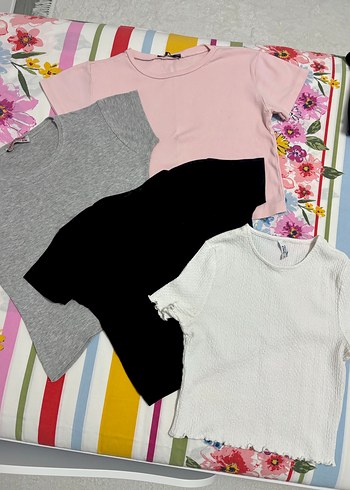 4 parça Mini Kadın Kısa Kollu Tişört