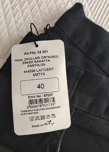 Standart Beden Beden lacivert Renk Final Okulu Pantalon