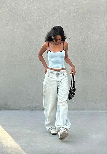 Bershka barrel jean - Görsel 2