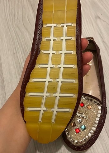 Taşlı Deri Kadın Babet - Görsel 3