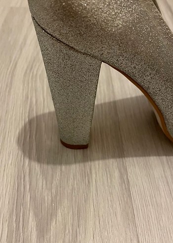 Gri Simli Stiletto Abiye Ayakkabı - Görsel 4