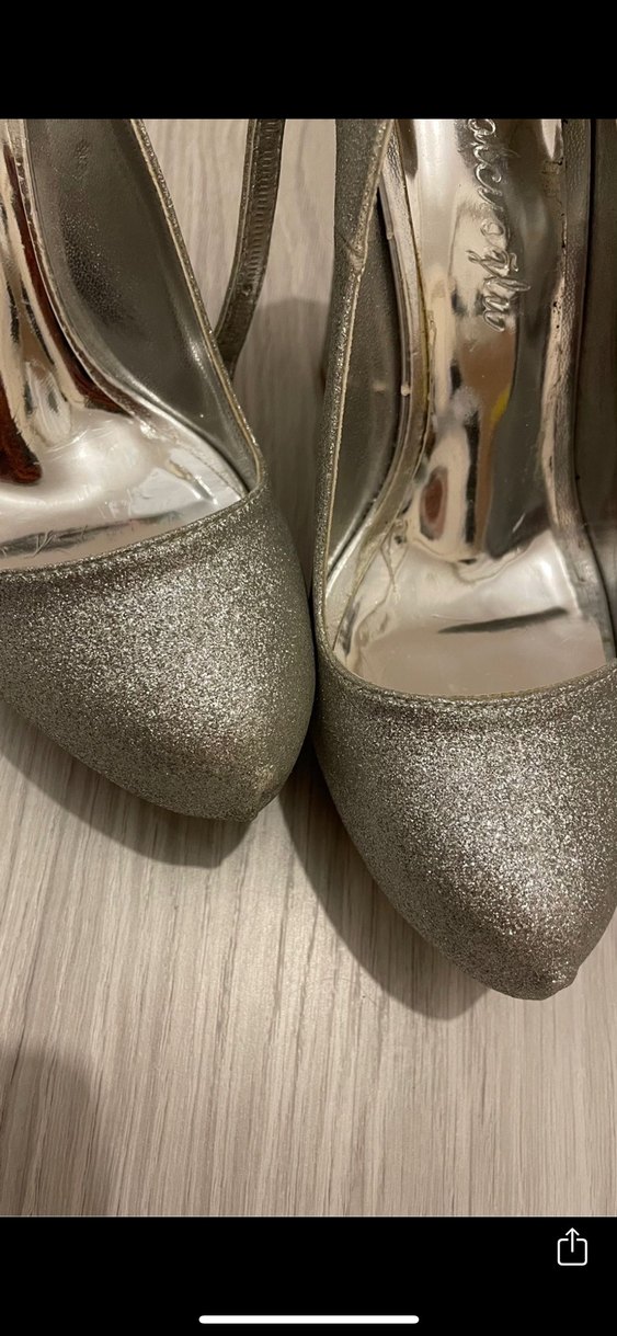 Gri Simli Stiletto Abiye Ayakkabı - Görsel 2