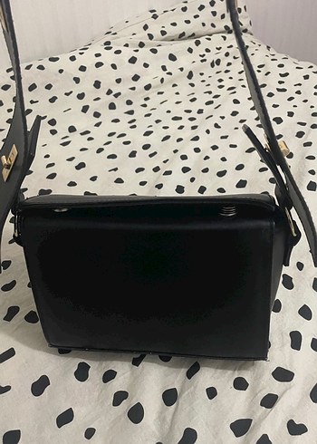 Tokalı Siyah Deri Kadın Omuz Çantası - Görsel 2