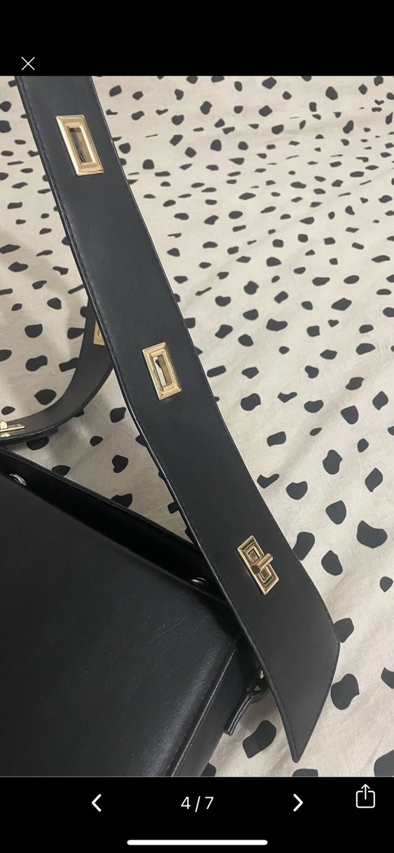 Tokalı Siyah Deri Kadın Omuz Çantası - Görsel 3