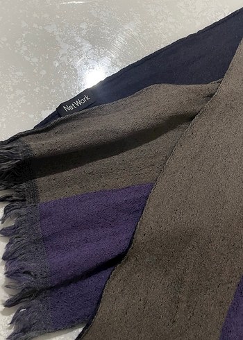 Network çift renkli şal - Görsel 2