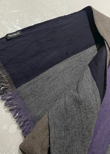 Network çift renkli şal - Görsel 3