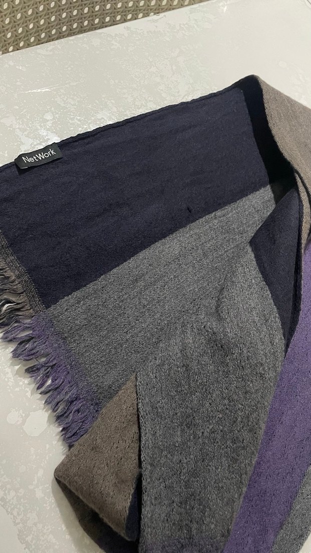 Network çift renkli şal - Görsel 3