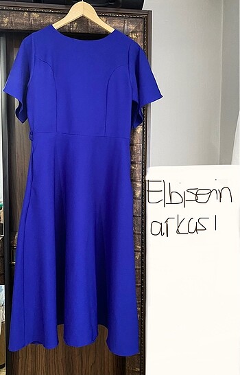 xl Beden SAKS MAVİSİ ELBİSE
