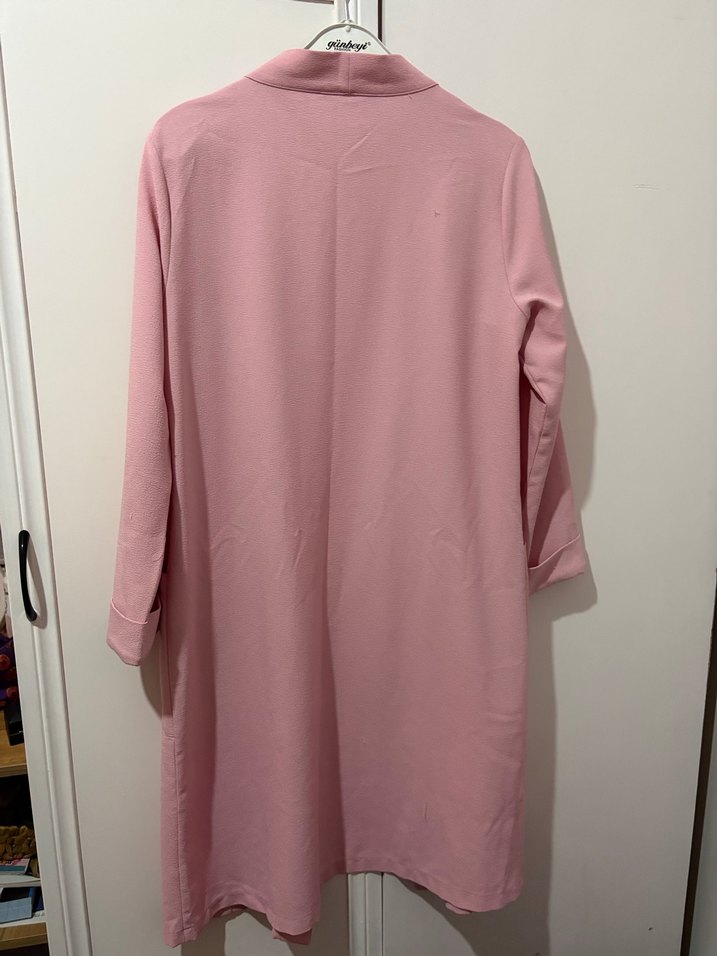 Pembe Midi Kadın Trençkot - Görsel 5
