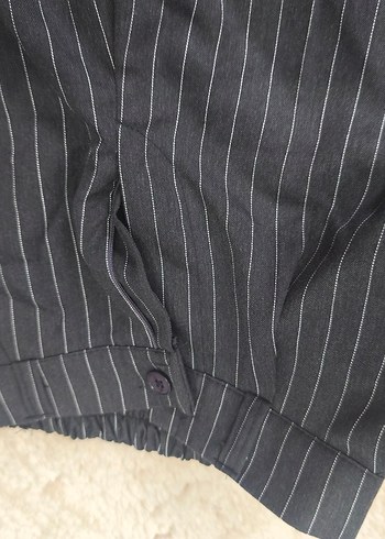 s Beden siyah Renk Çizgili Pliseli Regular Fit Kadın Kumaş Pantolon