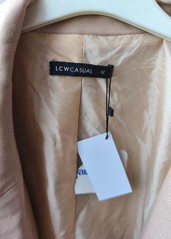 LC Waikiki Bej Düğmeli Kadın Keten Blazer Ceket