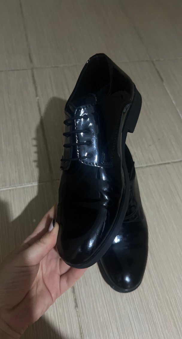 Siyah Parlak Erkek Klasik Ofis Ayakkabısı - Görsel 3