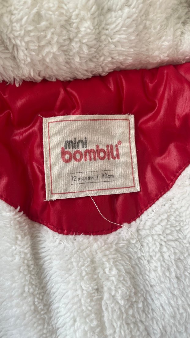 Kız Bebek Kırmızı Parlak Kürklü Tulum yeni - Görsel 3