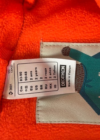 2 Yaş Beden mavi Renk Mavi Fermuarlı Bebek Erkek Tulum decathlon