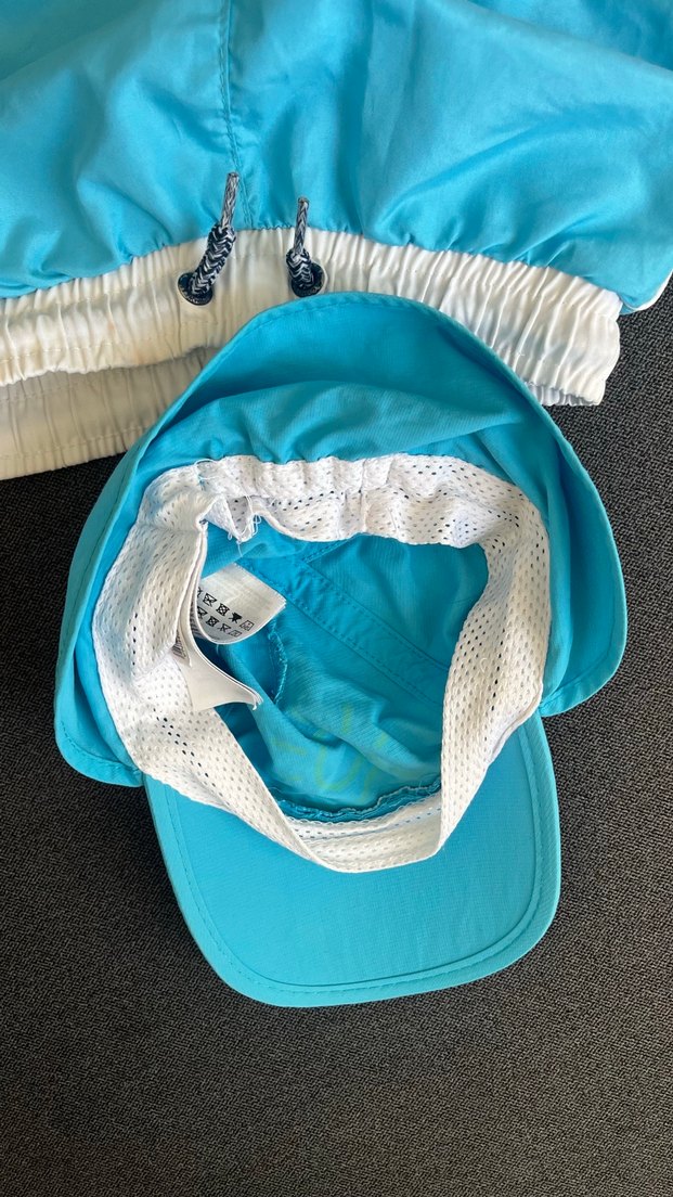 Erkek Çocuk Mavi Şort ve Şapka Seti - Görsel 5