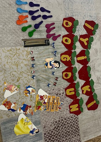 Pamuk prenses Doğum Günü Parti Süsü Seti - Görsel 5