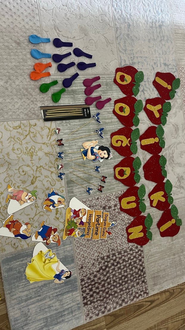 Pamuk prenses Doğum Günü Parti Süsü Seti - Görsel 5