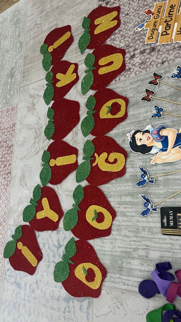 Pamuk prenses Doğum Günü Parti Süsü Seti - Görsel 4