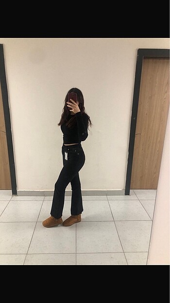 siyah flare pantolon