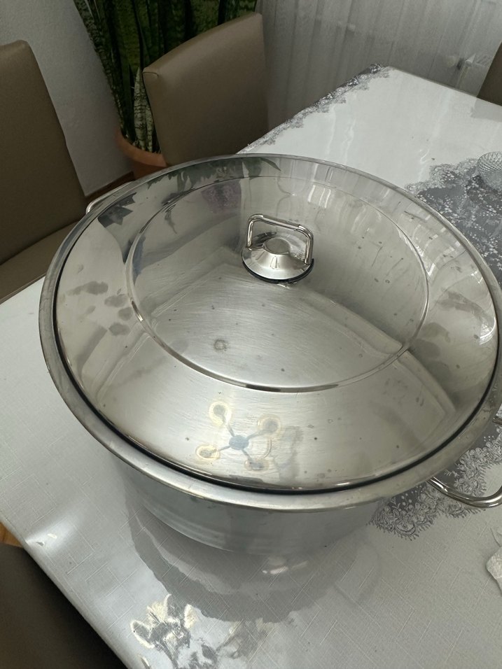 Büyük boy çelik tencere 40x25 cm - Görsel 3