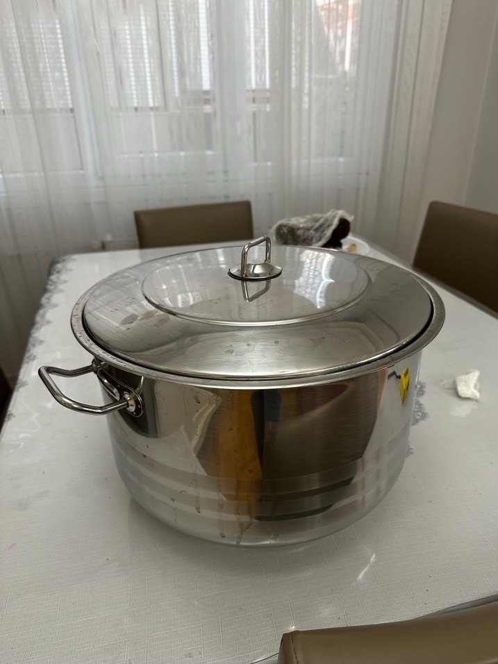 Büyük boy çelik tencere 40x25 cm - Görsel 2