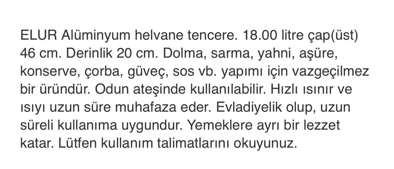 Büyük boy tencere alüminyum 45 x 19 cm 18 litre - Görsel 2