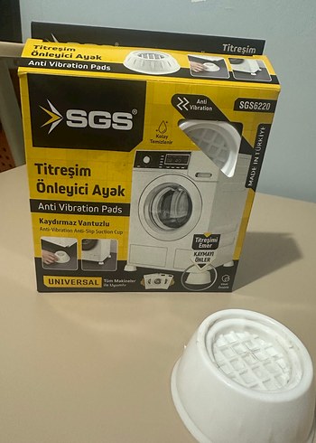 Çamaşır makinası Titreşim Önleyici Ayak 4'lü Sarı-Gri - Görsel 2