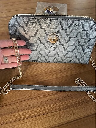  Beden gri Renk Versace çanta ve cüzdan takımı sıfır ürün