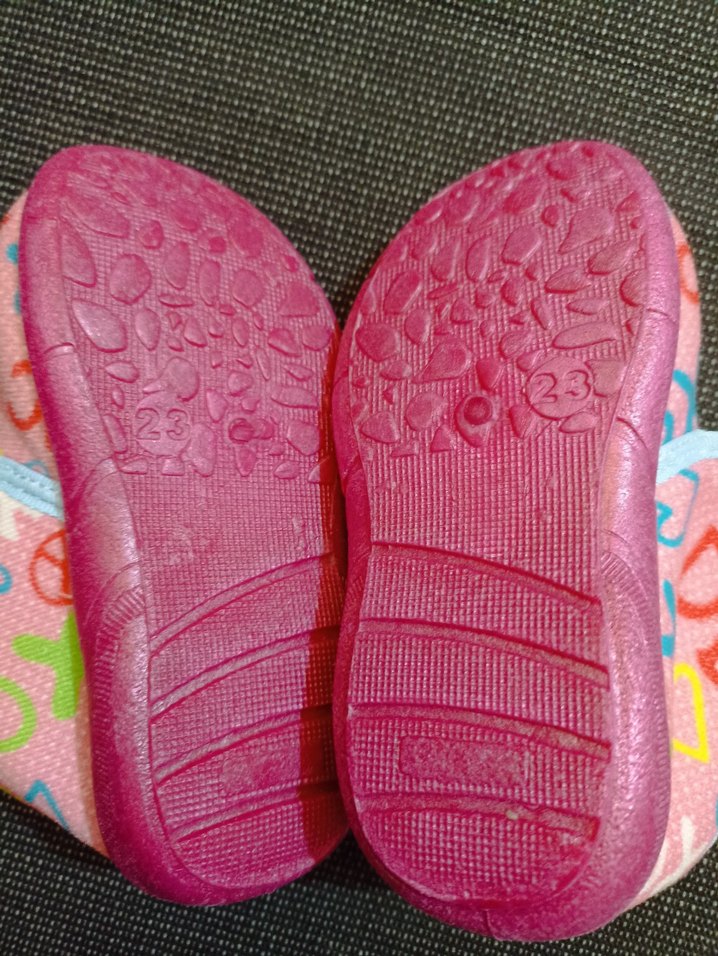 Kız Çocuk Renkli Cırtlı Ev Ayakkabısı - Görsel 2