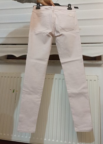 Pembe Pamuklu Kadın Skinny Pantolon - Görsel 2