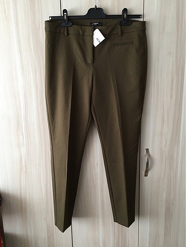 Lcw Formal slimfit haki kumaş pantolon
