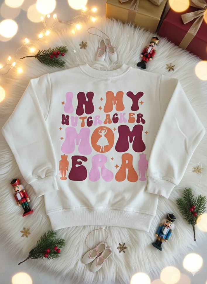 Beyaz Baskılı Kız Sweatshirt - Görsel 2