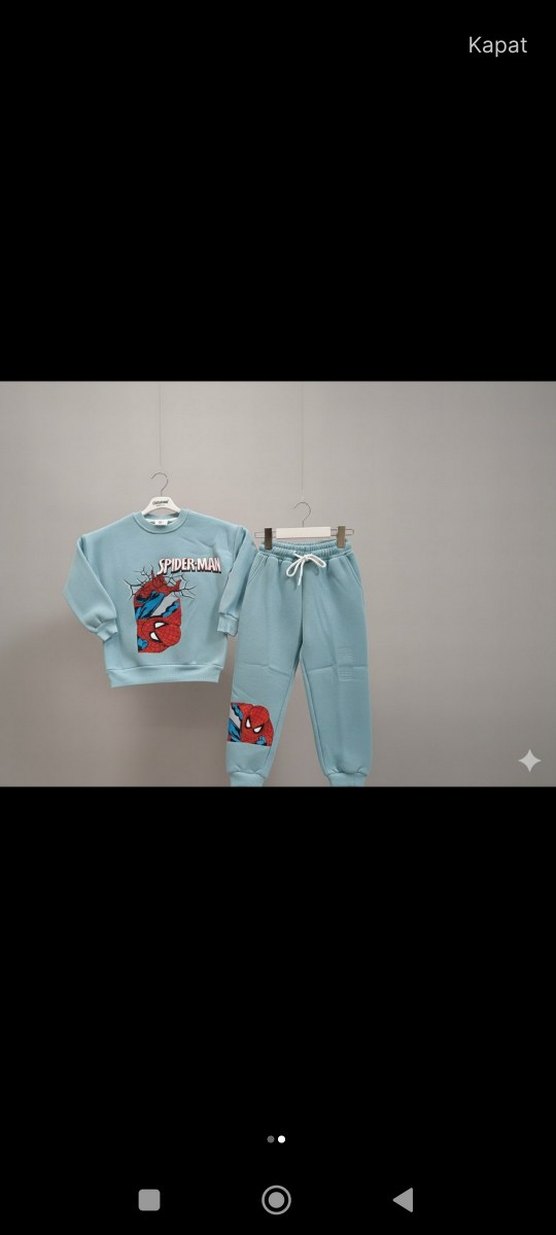 Mavi Örme Spider-Man Erkek Eşofman Takımı - Görsel 2