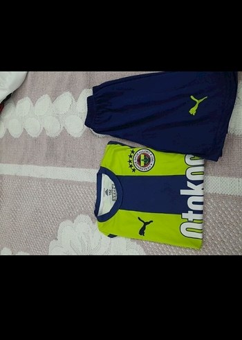 5 Yaş Beden Sarı Baskılı cocuk Spor Tişörtü ve Şort Takımı