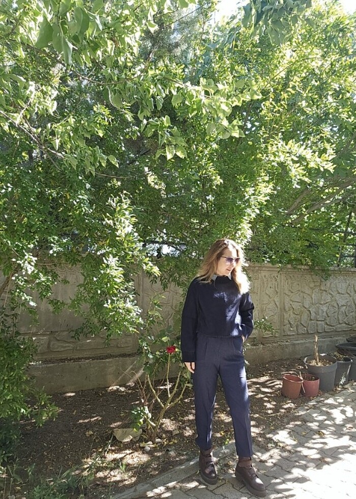 Lacivert pantalon - Görsel 3