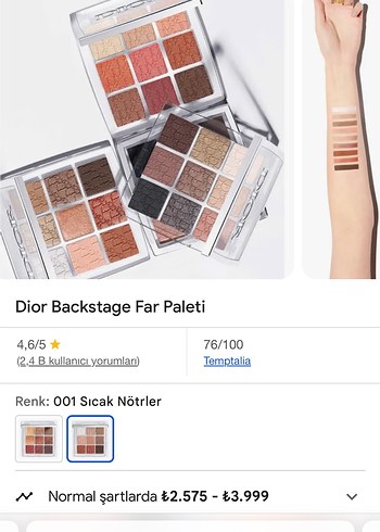 Dior Backstage Far Paleti - Sıcak Nötrler