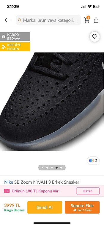 46 Beden siyah Renk Nike Zoom Nyjah Erkek