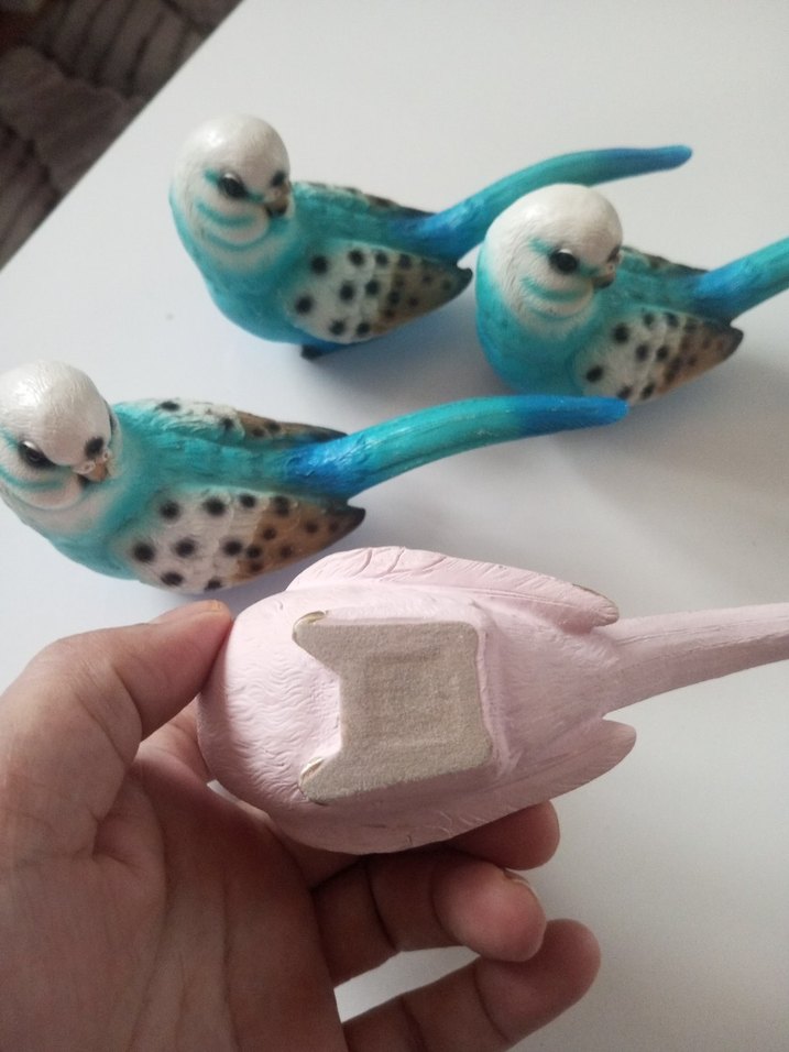 Turkuaz ve Pastel Renkli Kuş Biblo Seti - Görsel 2