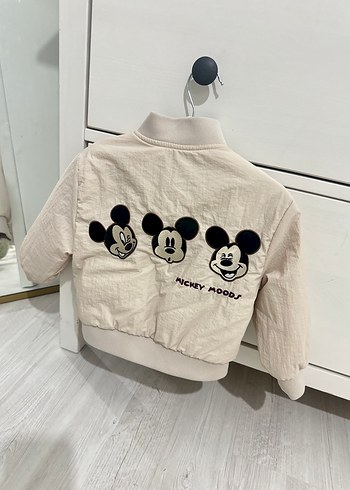 Unisex Çocuk Beyaz Mickey Mouse Ceket - Görsel 2