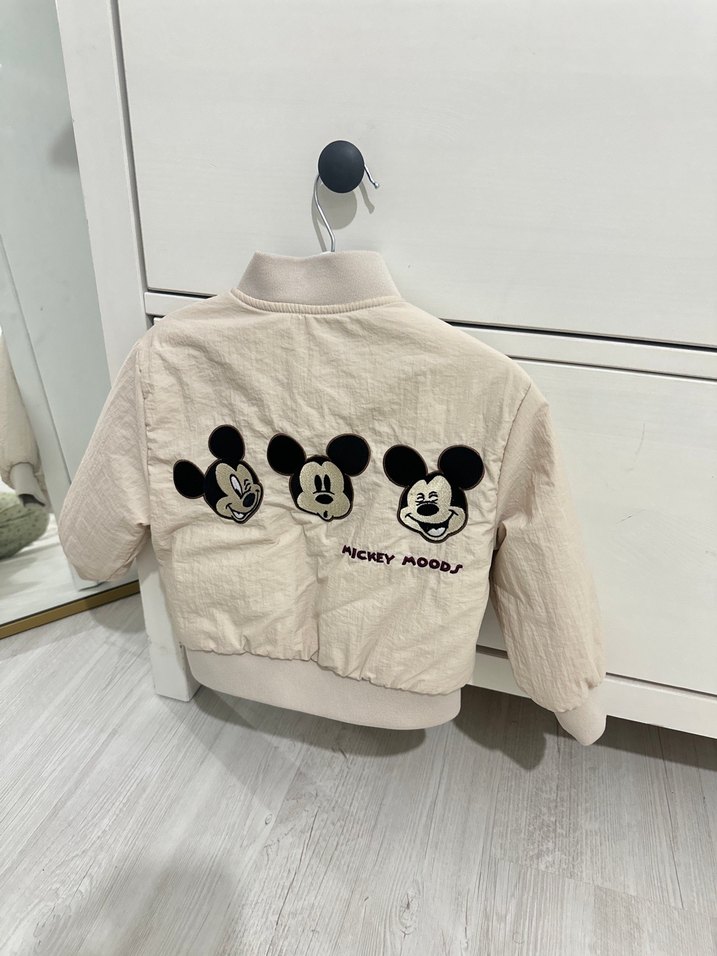 Unisex Çocuk Beyaz Mickey Mouse Ceket - Görsel 5