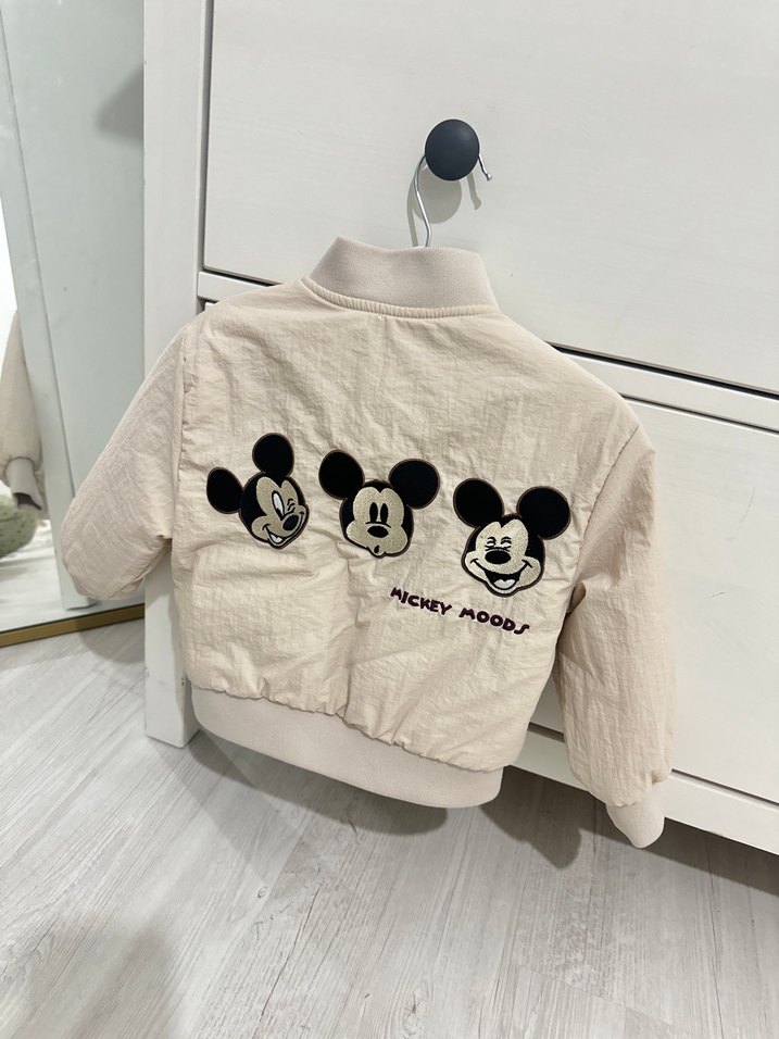Unisex Çocuk Beyaz Mickey Mouse Ceket - Görsel 2