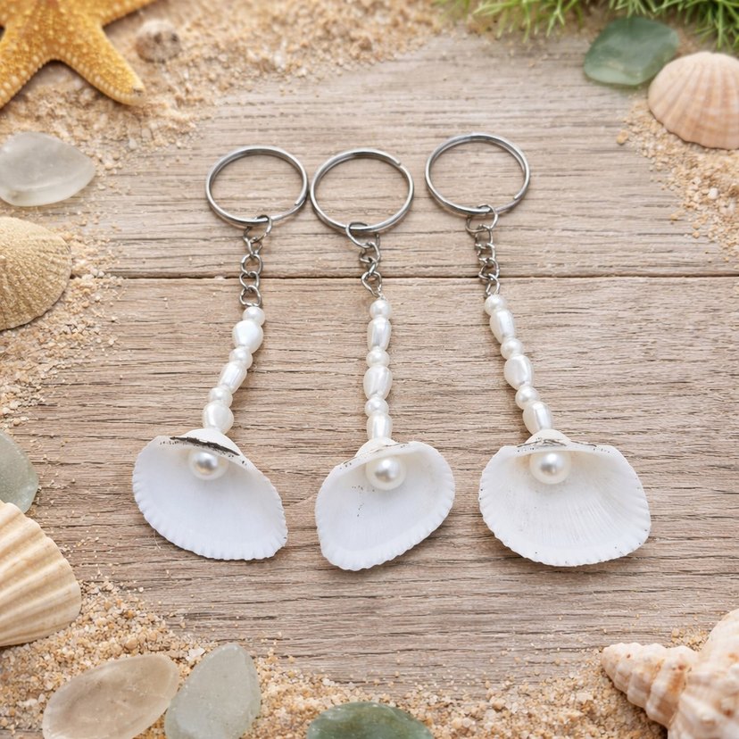 Deniz Kabuğu Anahtarlık 10 Adet (küçük boy) - Görsel 2