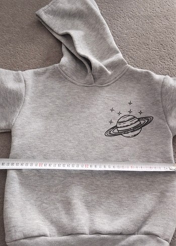 Gri Uzay Baskılı erkek çocuk Sweatshirt - Görsel 5