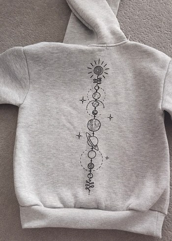 Gri Uzay Baskılı erkek çocuk Sweatshirt - Görsel 2