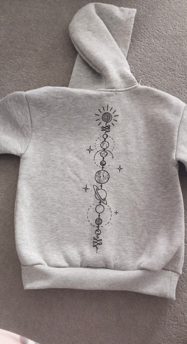 Gri Uzay Baskılı erkek çocuk Sweatshirt - Görsel 2