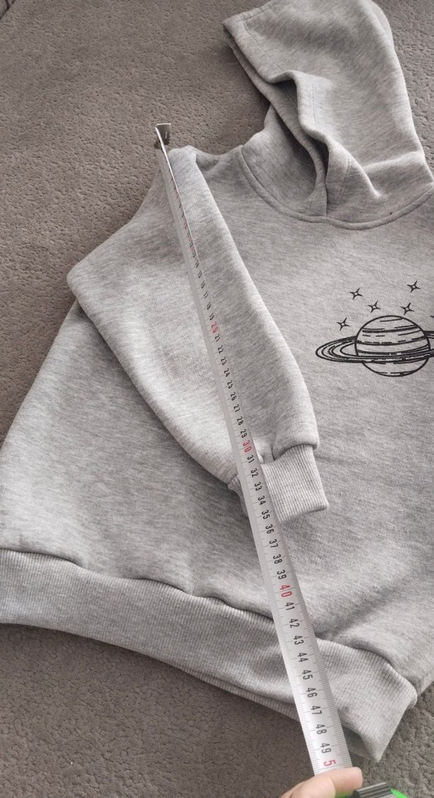 Gri Uzay Baskılı erkek çocuk Sweatshirt - Görsel 4