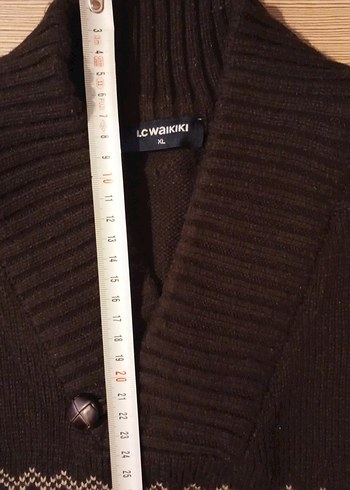 LC Waikiki Kahverengi V Yaka Örgü Erkek Kazak